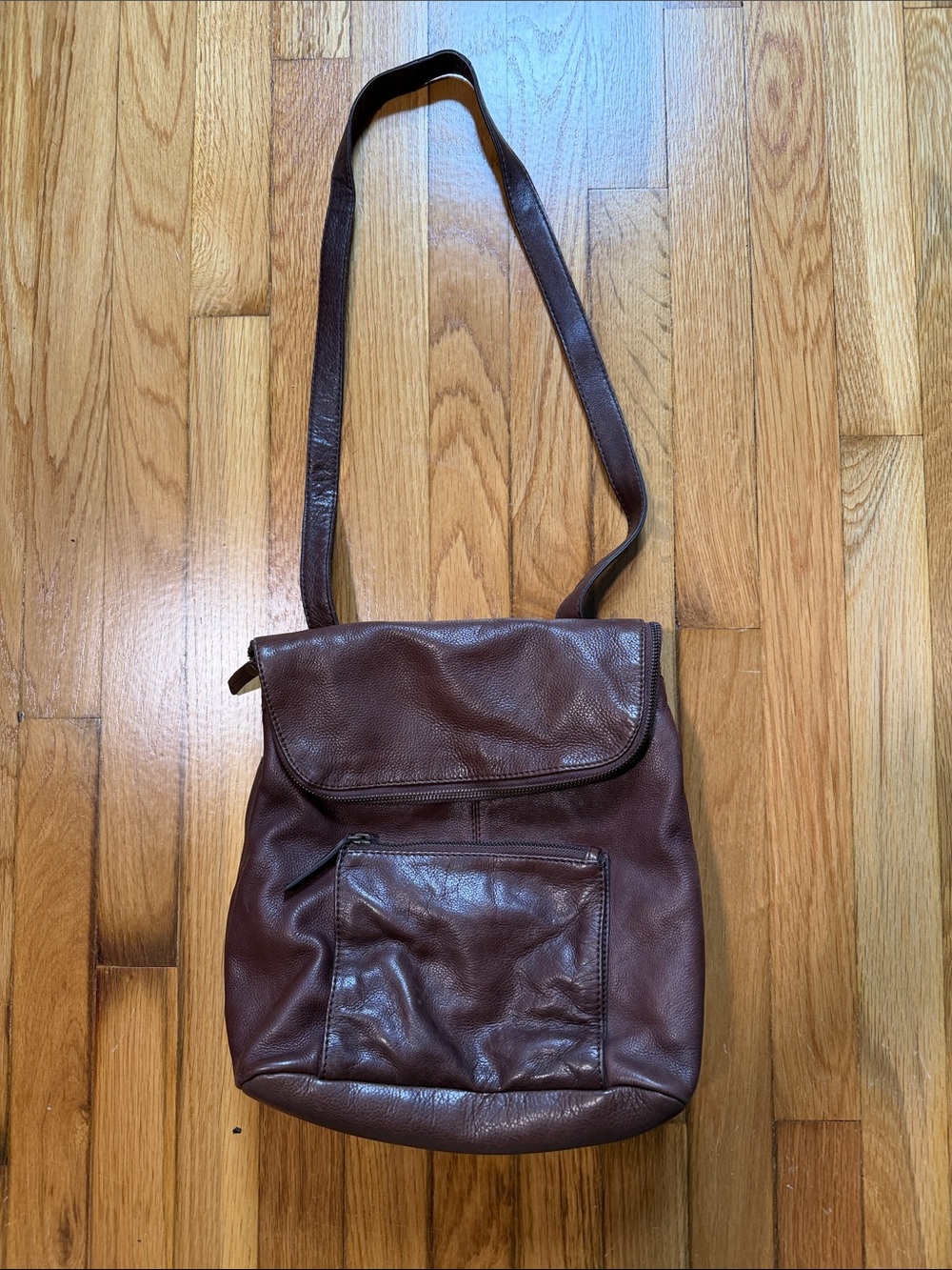 Fatface Dark Brown Leather Convertible Bag